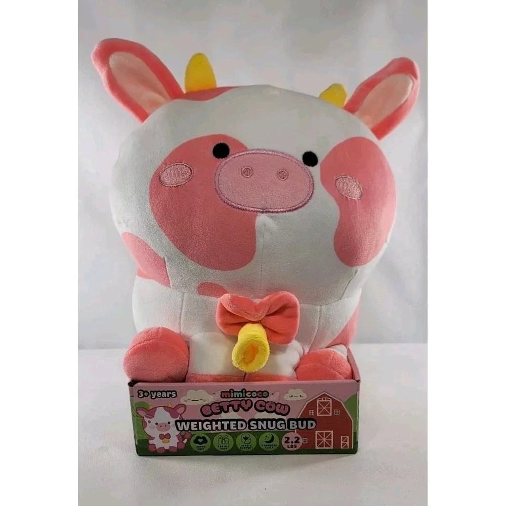 Mimicoco Betty Cow Weighted Snug Bud NIB 2.2lbs Of Super Soft Stress Support